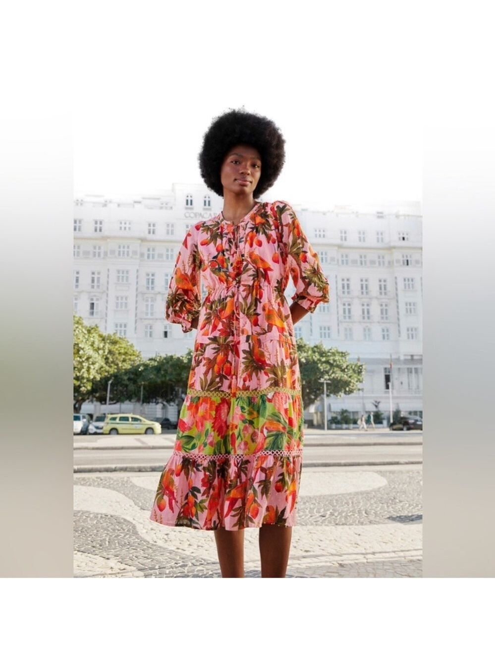 Farm Rio Mixed Mango Trees Midi Dress - Picture 11 of 13